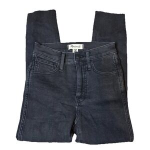 Madewell 10 High-Rise Skinny Jeans‎ Black Raw Hem Petite 24P Fair Trade Denim